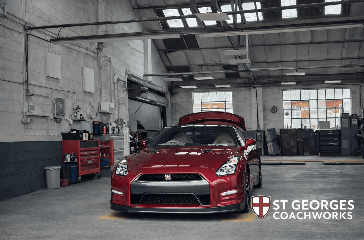 Mechanic working on a car